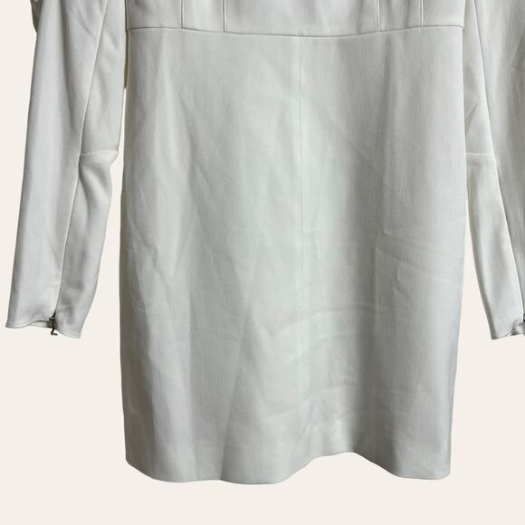 Tibi Florence White Long Puff Sleeve Mini Dress Size 2 - Picture 8 of 13